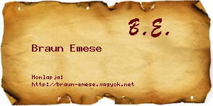 Braun Emese névjegykártya